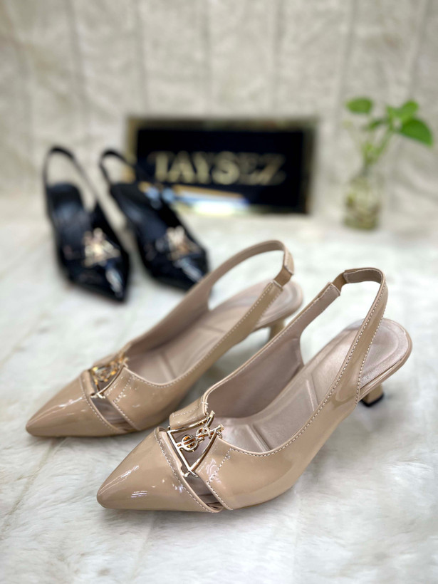 کفش مجلسی زنانه YSL پاشنه ورنی 5سانت سایزبندی 37تا 41