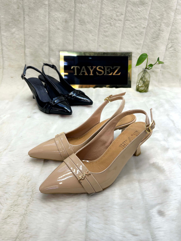 کفش مجلسی زنانه پاشنه ysl ورنی 5 سانتی سایز بندی 37 تا 40