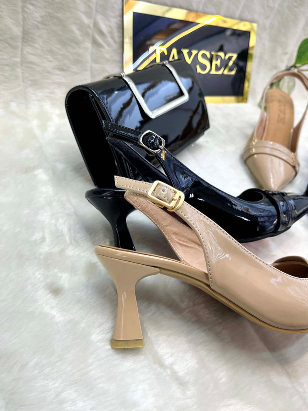 کفش مجلسی زنانه پاشنه ysl ورنی 5 سانتی سایز بندی 37 تا 40