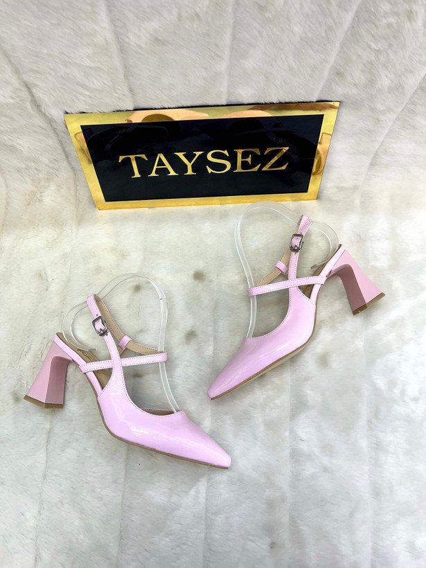 کفش مجلسی زنانه پاشنه ساده ورنی 8سانت سایزبندی 36 تا 41